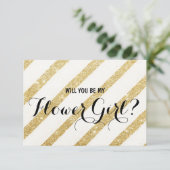 Invitation Rayure moderne d'or de brosse vous serez mon (Debout devant)