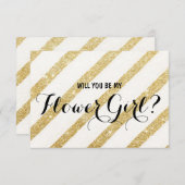 Invitation Rayure moderne d'or de brosse vous serez mon (Devant / Derrière)