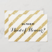 Invitation Rayure moderne d'or vous serez ma domestique (Devant / Derrière)