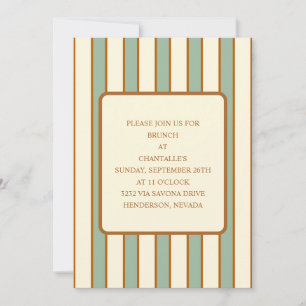 Invitation Rayure Moderne Rétro Chili Lime