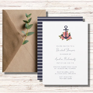 Invitation Rayure Nautique Fête de Mariage
