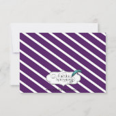 Invitation Rayure pourpre avec le dîner floral de répétition (Dos)