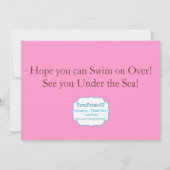 Invitation Rayure rose, dauphin, fête d'anniversaire de (Dos)