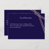 Invitation Rayure rose d'or de bilingue épousant Guestcard (Devant / Derrière)