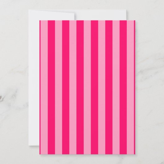 Invitation Rayure rose vierge girly (Devant)