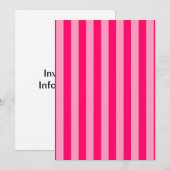 Invitation Rayure rose vierge girly (Devant / Derrière)