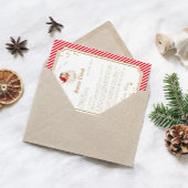 Invitation Rayure rouge Lettre du Père Noël
