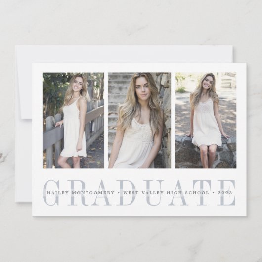 Invitation Rayure transparente | Fête de fin d'études en phot (Devant)