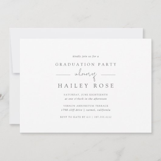 Invitation Rayure transparente | Fête de fin d'études en phot (Dos)