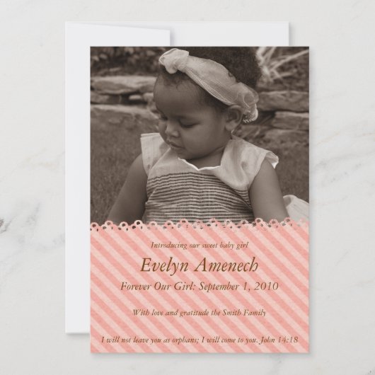 Invitation Rayure vintage : Bubblegum (Devant)