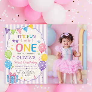 Invitation Rayures C'est Amusant D'être Un Anniversaire Color