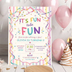 Invitation Rayures C'est Amusant D'être Un Anniversaire Color
