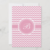 Invitation Rayures chics roses Girly de zigzag de Chevron (Devant)