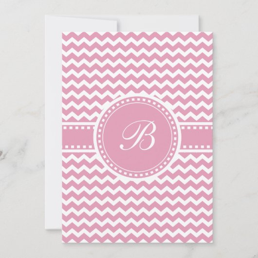 Invitation Rayures chics roses Girly de zigzag de Chevron (Devant)
