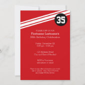 Invitation Rayures de course vintage - Rouge et noir (Devant)
