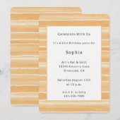 Invitation Rayures de crème de pêche Anniversaire (Devant / Derrière)
