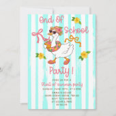 Invitation rayures de fin d'année Silly Goose (Devant)