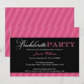 Invitation Rayures de la partie | de Bachelorette (Devant / Derrière)