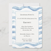 Invitation Rayures de la rivière bleue Anniversaire (Devant)