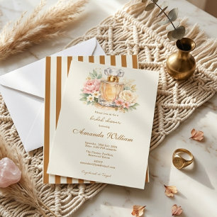 Invitation Rayures Florales de Parfum Orange Brûlé Enterremen