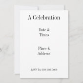 Invitation Rayures grises et noires sur le blanc (Dos)