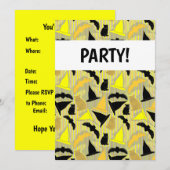 Invitation rayures Halloween ensorcelantes (Devant / Derrière)