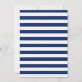 Invitation Rayures Horizontales Bleu Blanc Moderne Simple (Dos)