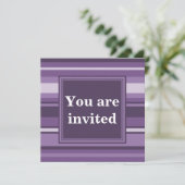 Invitation Rayures lavande Monogram (Debout devant)