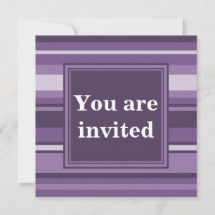 Invitation Rayures lavande Monogram