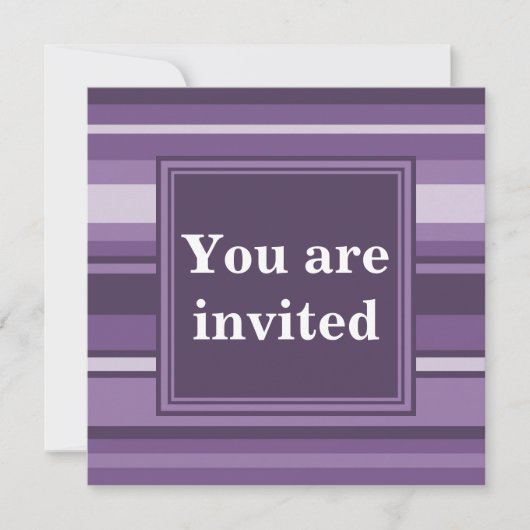 Invitation Rayures lavande Monogram (Devant)