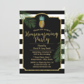 Invitation Rayures modernes Aiguille tropicale Réchauffement  (Debout devant)