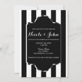 Invitation Rayures noires et blanches Élégance chic moderne p (Devant)