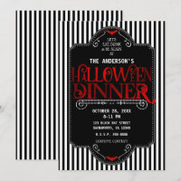 Rayures noires et blanches Gothique rouge Hallowee