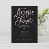 Invitation Rayures noires et blanches lingerie rose or sous l (Debout devant)