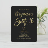Invitation Rayures noires et blanches Or Chic Moderne Douce 1 (Debout devant)