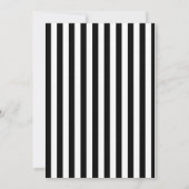 Invitation Rayures noires et blanches Rose or rose Chic Douce (Dos)