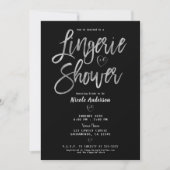 Invitation Rayures noires et blanches Rose or rose lingerie d (Devant)