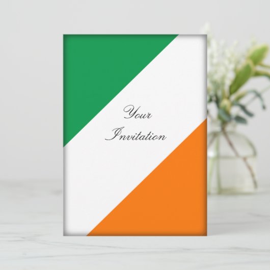 Invitation Rayures oranges blanches vertes (Debout devant)