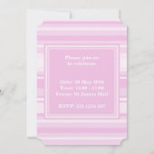 Invitation rayures rose bébé (Dos)