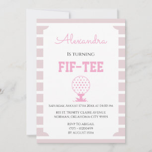 Invitation Rayures roses golf 50e anniversaire
