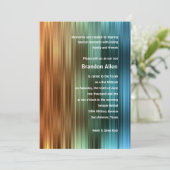 Invitation Rayures vert-bleu oranges de Mitzvah de barre (Debout devant)