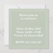 Invitation rayures vert pâle (Dos)