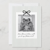 Invitation Rayures Vert Sauge Parrain et Marraine Proposition (Devant)