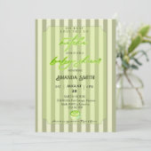 Invitation Rayures Vert Sauge Vous Aiment Autant que Matcha B (Debout devant)