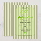 Invitation Rayures Vert Sauge Vous Aiment Autant que Matcha B (Devant / Derrière)