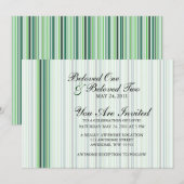 Invitation Rayures Vertes Cool (Devant / Derrière)