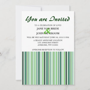 Invitation Rayures Vertes Fraîches