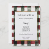 Invitation Rayures Vertes Rouges Anniversaire (Devant)