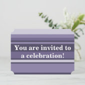 Invitation Rayures violettes de cuir monogramme (Debout devant)