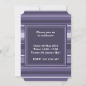 Invitation Rayures violettes de cuir monogramme (Dos)